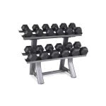 Black Rubber Hexagonal Dumbbells 12.5kg to 25kg